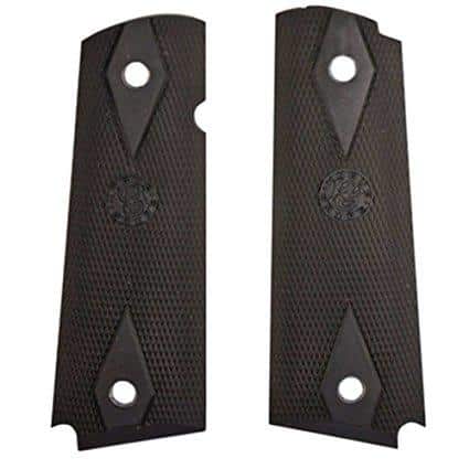 Hogue Colt Government Grips .45 1911 Rubber Grips Panels Checkered with Diamonds - Black Hogue