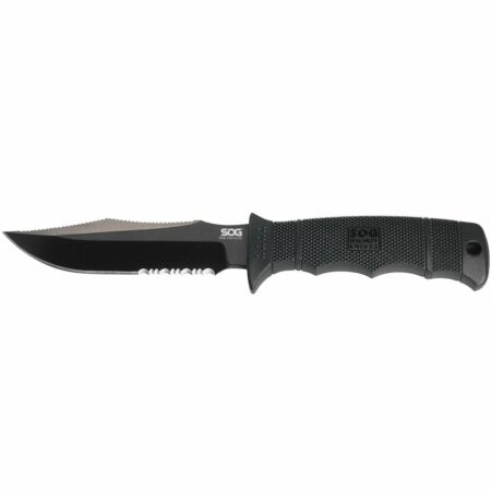 SOG SEAL Pup Elite Knife 4.85" Partially Serrated Blade Black with Nylon Sheath SOG Knives