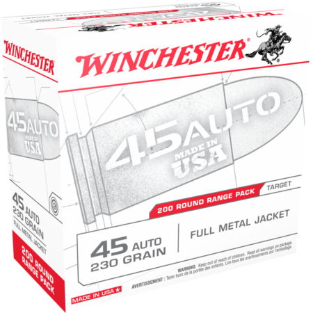 Winchester USA Handgun Ammunition .45 ACP 230 gr. FMJ 835 fps 200/ct Winchester