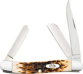 CASE KNIVES AMBER BONE PEACH - SEED JIG MEDIUM STOCKMAN