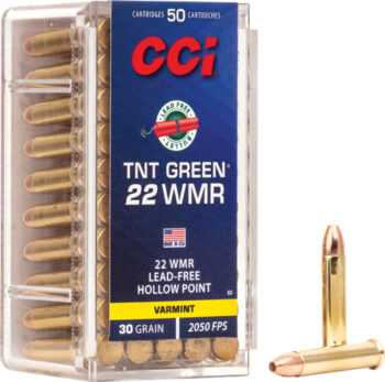 CCI TNT GREEN 22WMR LEAD - FREE 2050FPS 50RD 40BX/CS