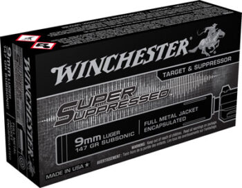 WINCHESTER SUPER SUPPRESSED - 9MM LUGER 147GR FMJ 50RD 10B/C