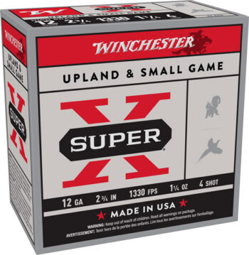 AX124_1.jpg WINCHESTER SUPER-X 12GA 2.75" - 1-1/4OZ #4 1330FPS 25RD 10BX/C