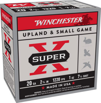 WINCHESTER SUPER-X 20GA 2.75" - 1OZ #7.5 1220FPS 25RD 10BX/CS