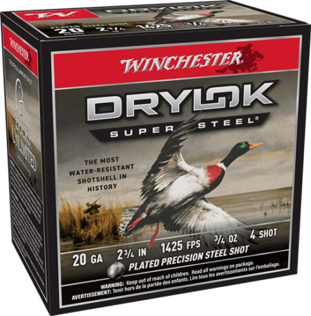 AXS204.jpg WINCHESTER DRYLOK 20GA #4 - 2.75" 3/4OZ 25RD 10BX/CS