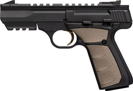 BROWNING BUCK MARK BLACK LABEL - 22LR 4" BLACK/FDE W/PIC RAIL