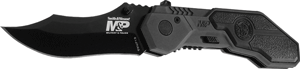 SWMP1B.gif S&W KNIFE M&P SPRING ASSIST - 2.9" S/S BLACKENED ALUMINUM
