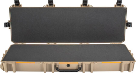 VCV800TAN_OPEN.jpg PELICAN VAULT DOUBLE RIFLE - CASE W/ WHEELS/FOAM 53" TAN