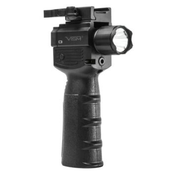 https3A2F2Fmedia.chattanoogashooting.com2Fimages2Fproduct2FNRVAQVGFLGV22FNRVAQVGFLGV2-1.jpg NcSTAR VISM Vertical Grip Weapon Light with Strobe FlashLight & Green Laser 300 Lumen Black
