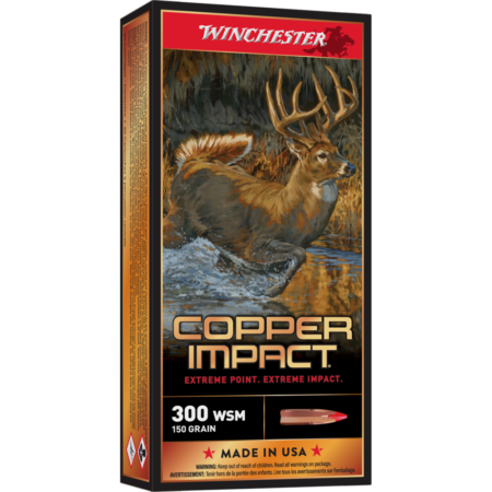 https3A2F2Fmedia.chattanoogashooting.com2Fimages2Fproduct2FWNX300SCLF2FWNX300SCLF-1.png Winchester Copper Impact Rifle Ammunition 300 WSM 150 gr. BT 3200 fps 20/ct