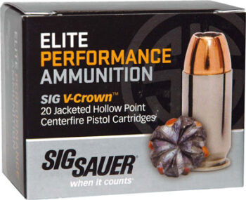 SIG AMMO 40SW 180GR ELITE - V-CROWN HP 20RD 10BX/CS