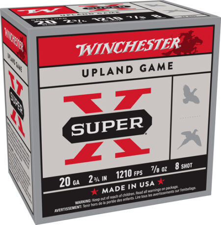 AXU208.jpg WINCHESTER SUPER-X 20GA 2.75" - 7/8OZ #8 1210FPS 250RD CASE