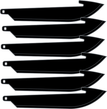 OUTDOOR EDGE 3.5" REPLACEMENT - BLADES 6-PACK BLACK BLADES