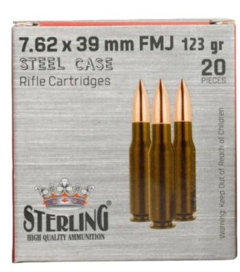 STERLING STEEL CASE 7.62X39 - 123GR FMJ 20RD BOX 50BX/CS