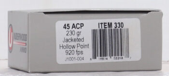 UNDERWOOD 45 ACP 230GR JHP - 20RD 10BX/CS
