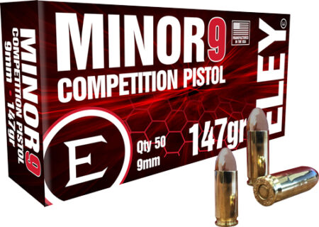 AELE09013K-1.jpg ELEY MINOR 9 COMPETITION 9MM - 147GR FMJ 50RD 20BX/CS