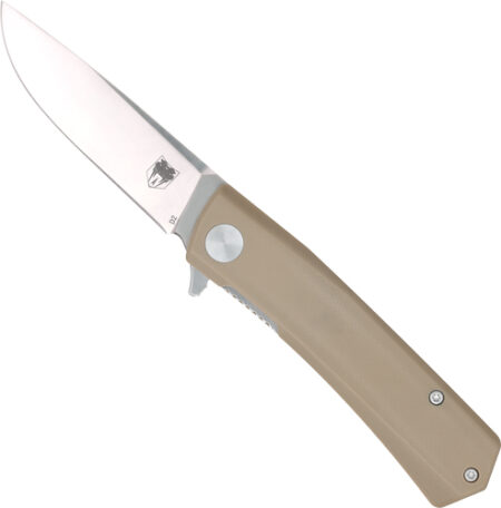 CTSRPTAN.jpg COBRATEC SERPENT FOLDER 3" - SS/TAN D2 BLADE G-10 SCALES