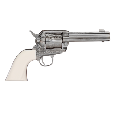 https3A2F2Fmedia.chattanoogashooting.com2Fimages2Fproduct2FTURC12000572FTURC1200057-1.png Taylor's 1873 Outlaw Legacy Handgun .45 Colt 6rd Capacity 4.75" Barrel Engraved Nickel with White